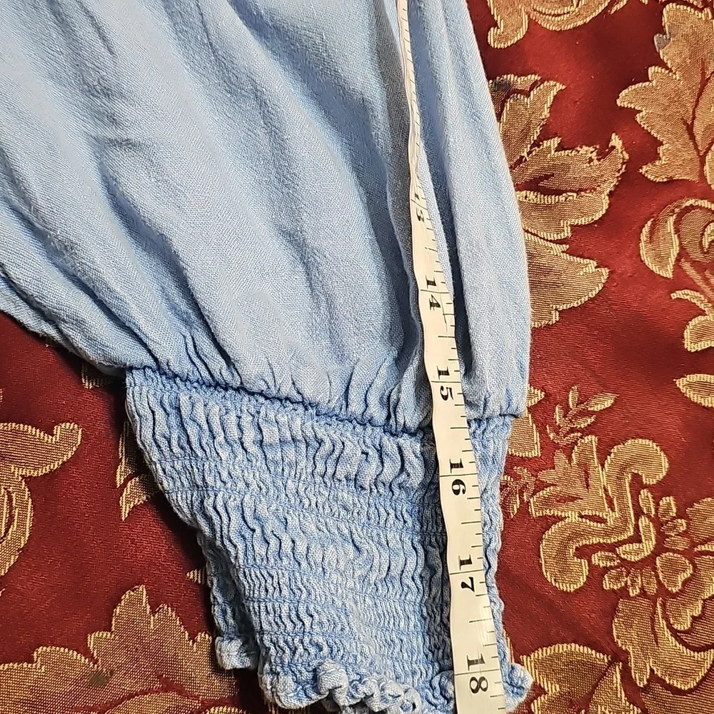 Free People String of Hearts Smocked V-neck Cut-out Button-Down Maxi Dre… - Picture 12 of 14